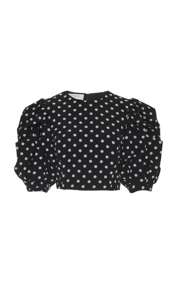 Moda Operandi Michael Kors Collection Printed Crepe De Chine Cropped Top Size: 0