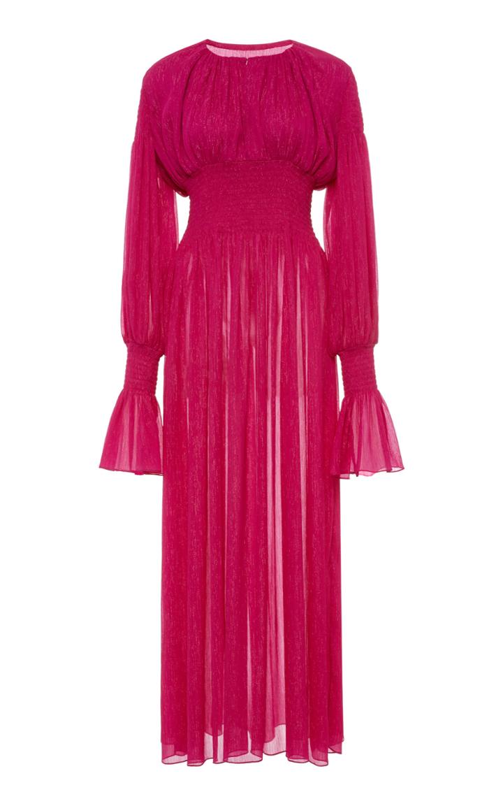 Prabal Gurung Long Sleeve Smocked Dress