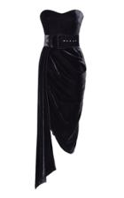 Rasario Silk-blend Velvet Corset Midi Dress