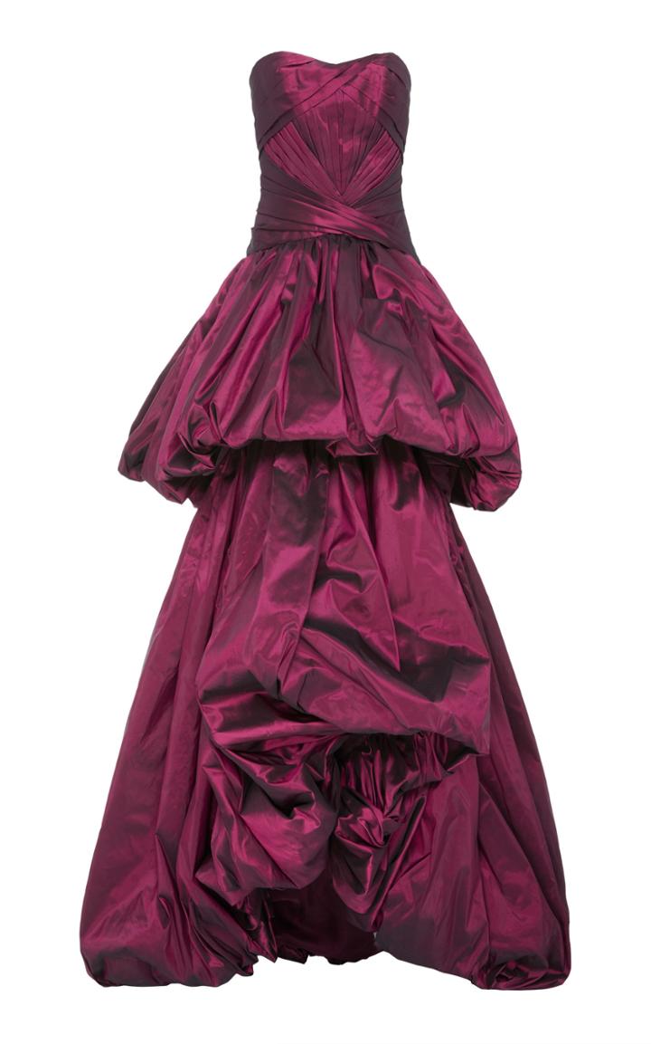 Pamella Roland Taffeta Strapless Ballgown