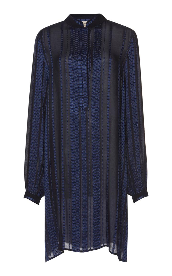 Zeus + Dione Hera Textured Silk Long Sleeve Dress