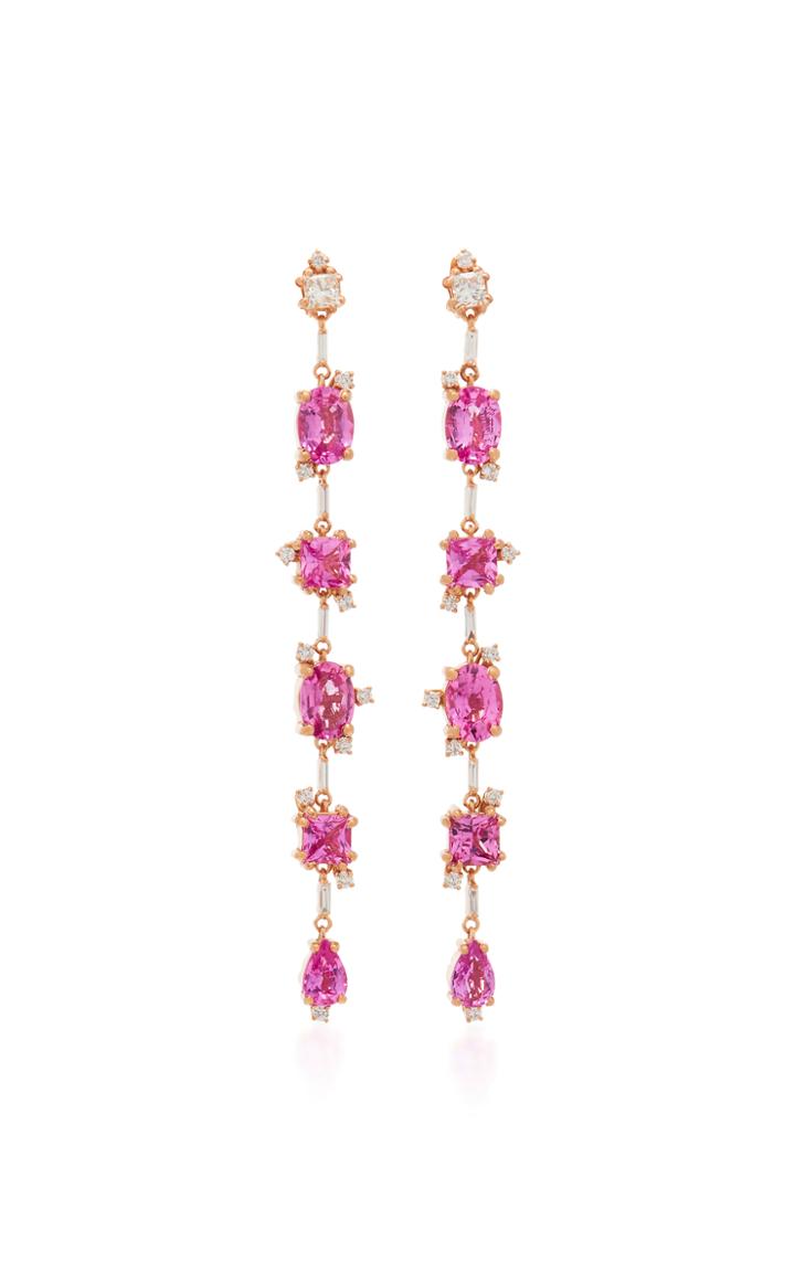 Suzanne Kalan One-of-a-kind Pink Sapphire Dangle Earrings
