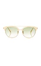 Linda Farrow Jade And Yellow Gold Tone Sunglasses