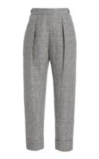 Rachel Comey Westside Pleated Plaid Linen Cuffed Pants