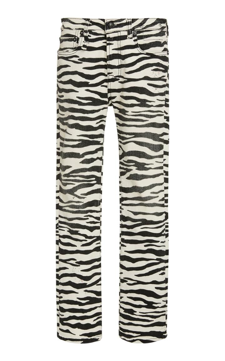 R13 Kick Fit Zebra-print Jeans