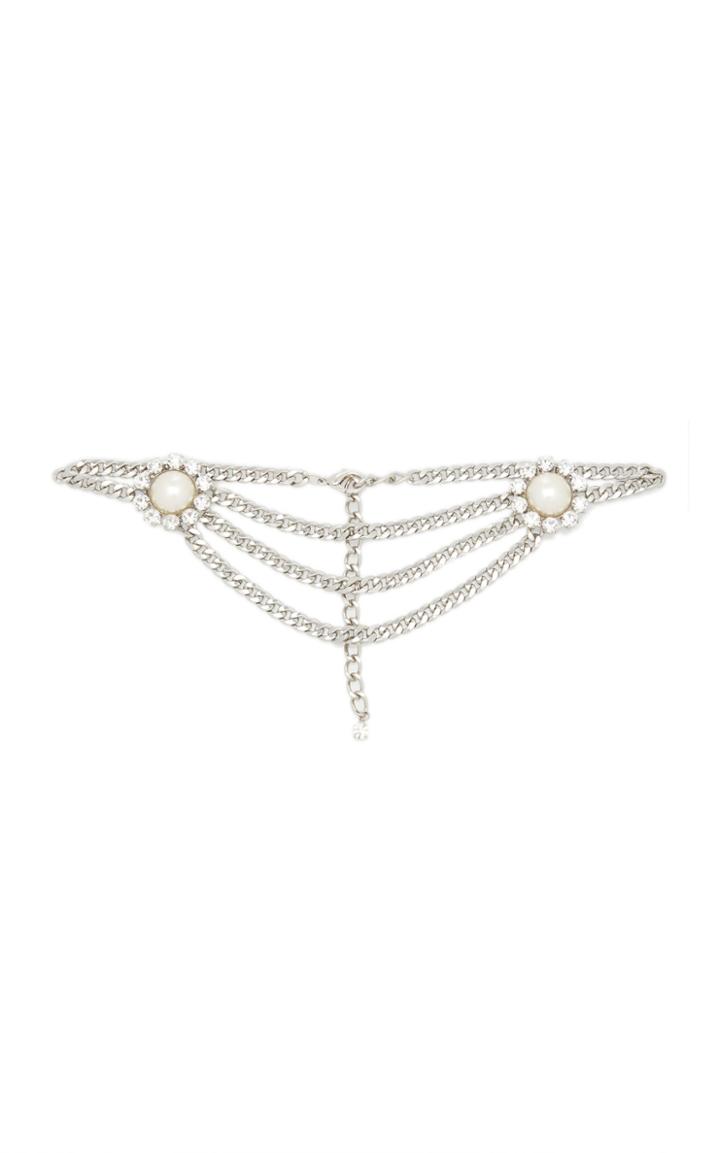 Moda Operandi Alessandra Rich Crystal Pearl Chain Belt