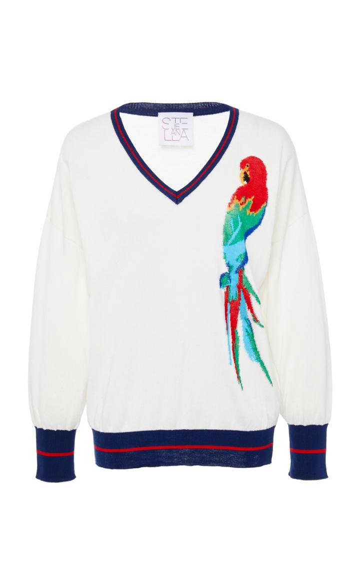 Stella Jean Embroidered V-neck Sweater