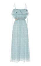 Luisa Beccaria Linen Tulle Embroidered Eyelet Dress