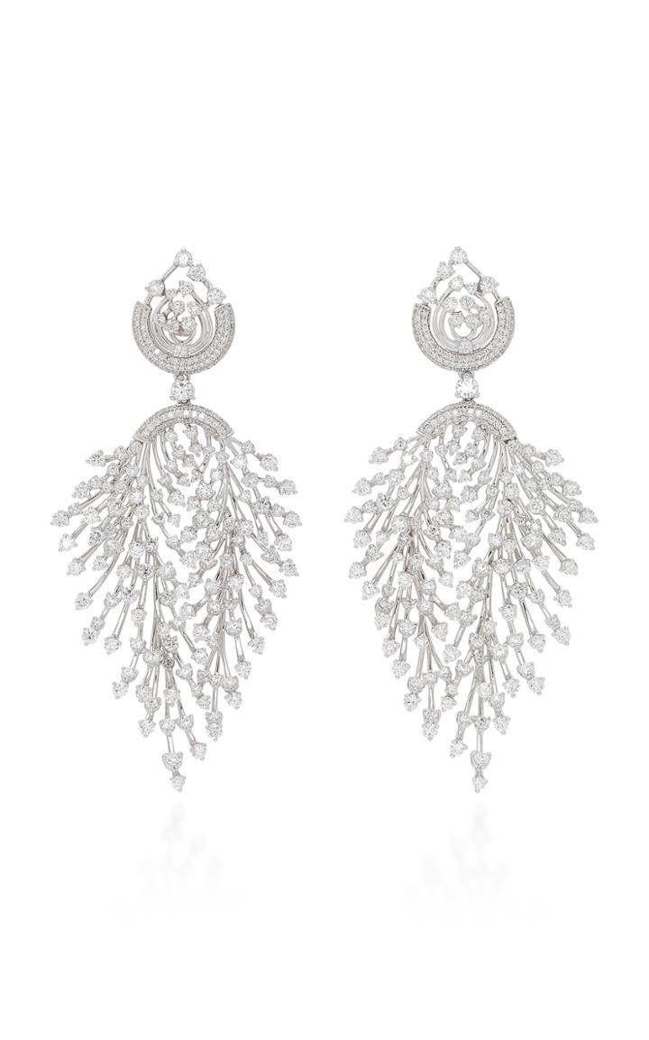 Hueb Luminous 18k White Gold And Diamond Earrings