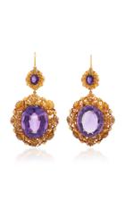 Fred Leighton Georgian 18k Yellow Gold And Amethyst Cannetille Pendant Earrings