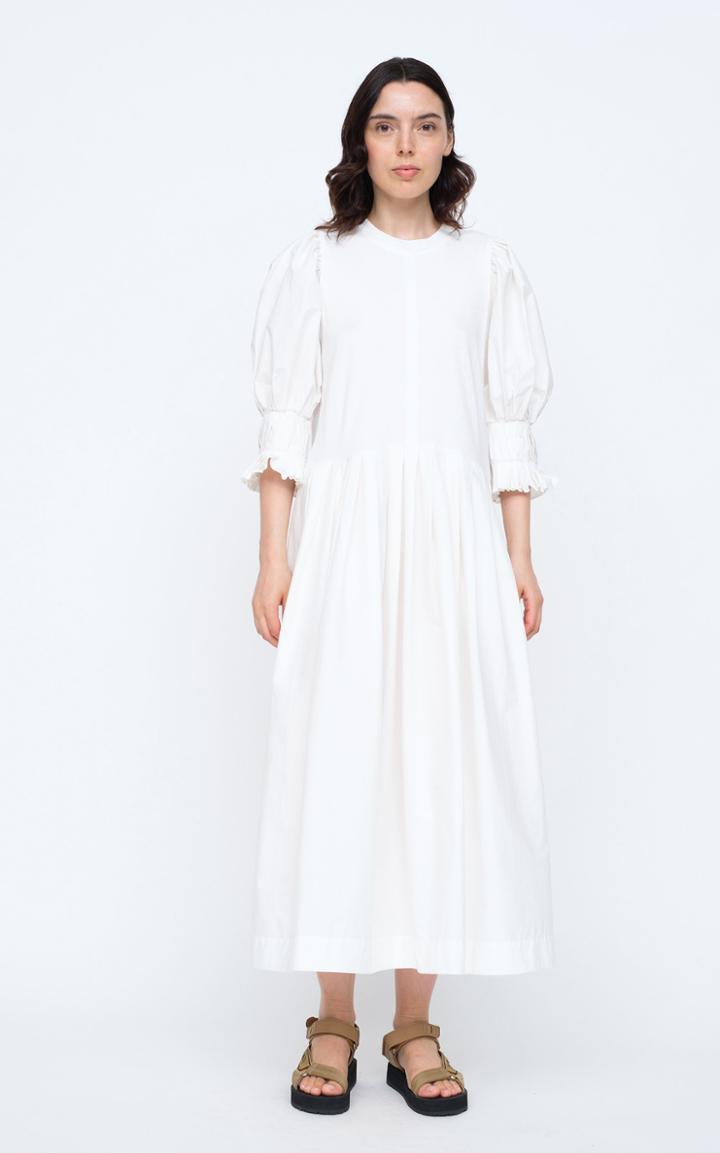 Moda Operandi Sea Karla Jersey And Pleated Cotton Poplin Midi Dress