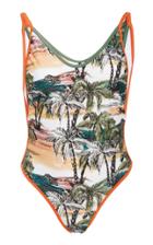 Agua De Coco Low Back Printed One Piece Swimsuit