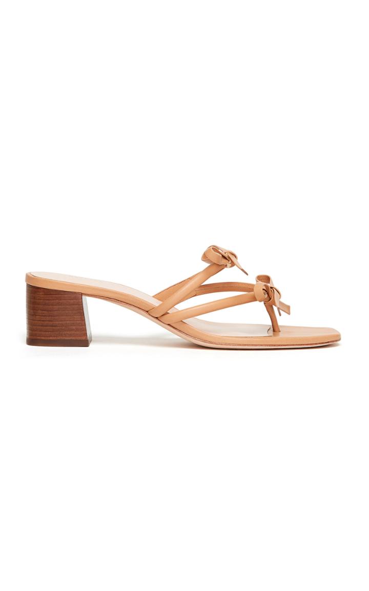 Loeffler Randall Jean Bow-embellished Leather Mules