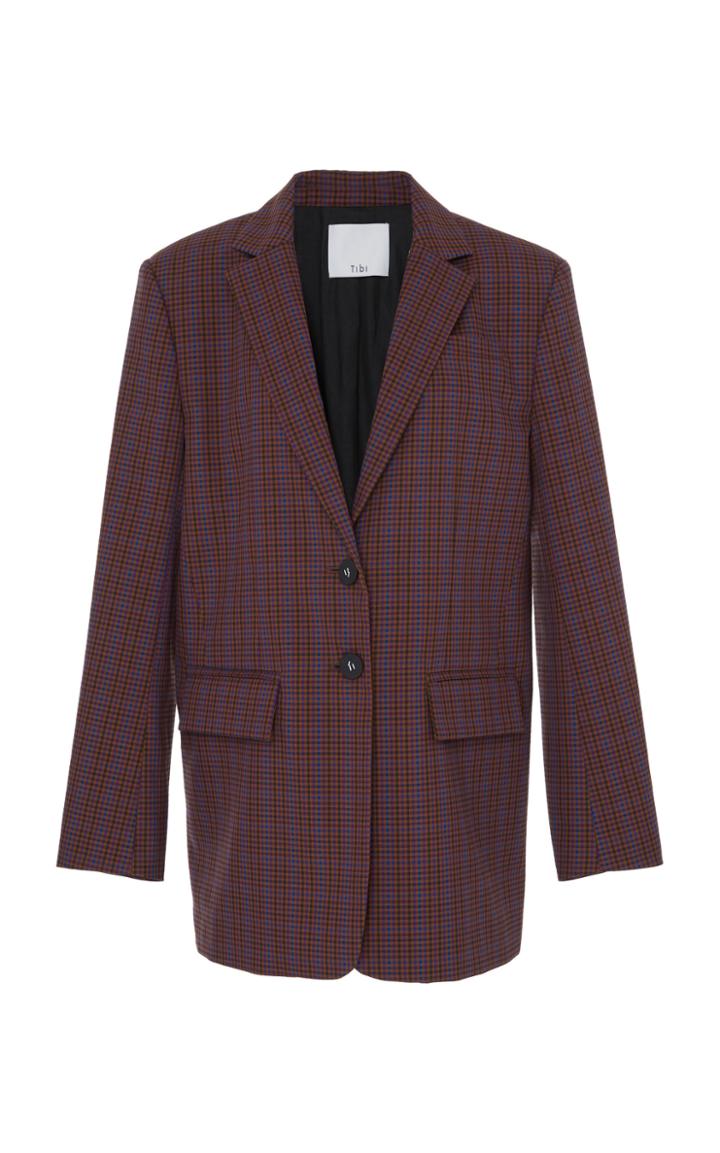Tibi Tech Menswear Check Blazer