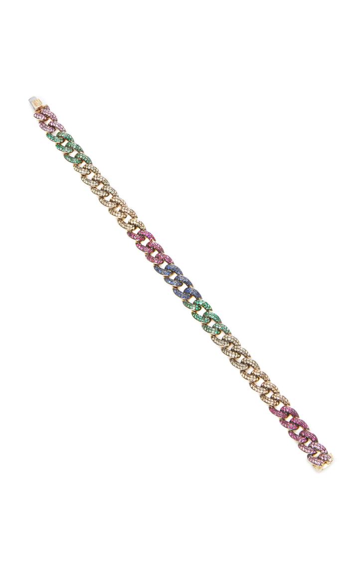 Sydney Evan Multi Gemstone Pave Link Bracelet