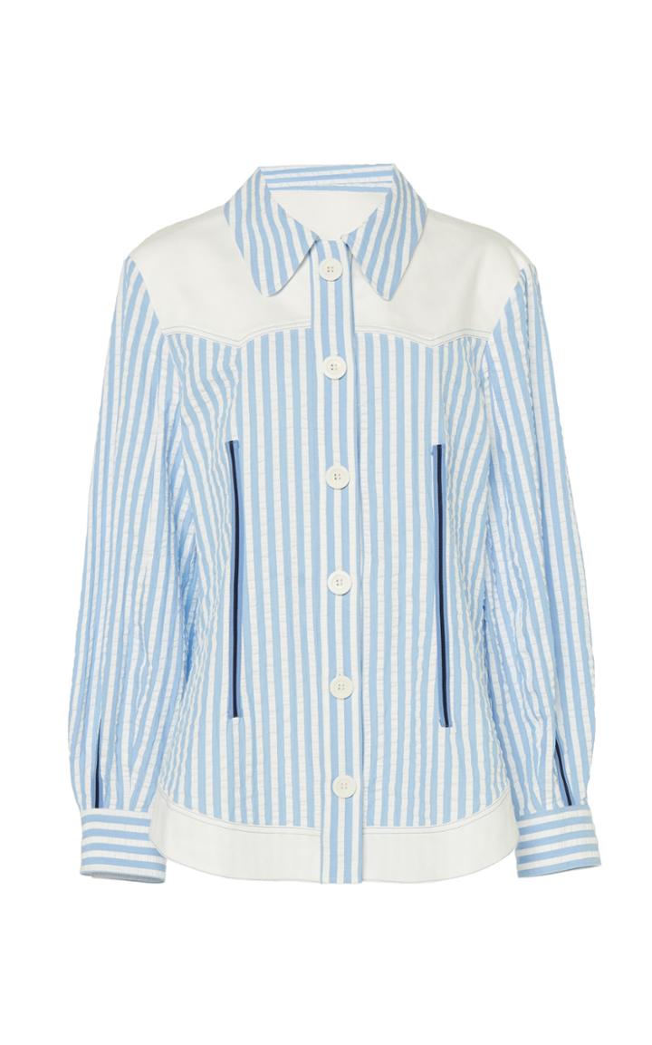Moda Operandi Lee Mathews Tengo Cotton Seersucker Button-front Shirt Size: 1