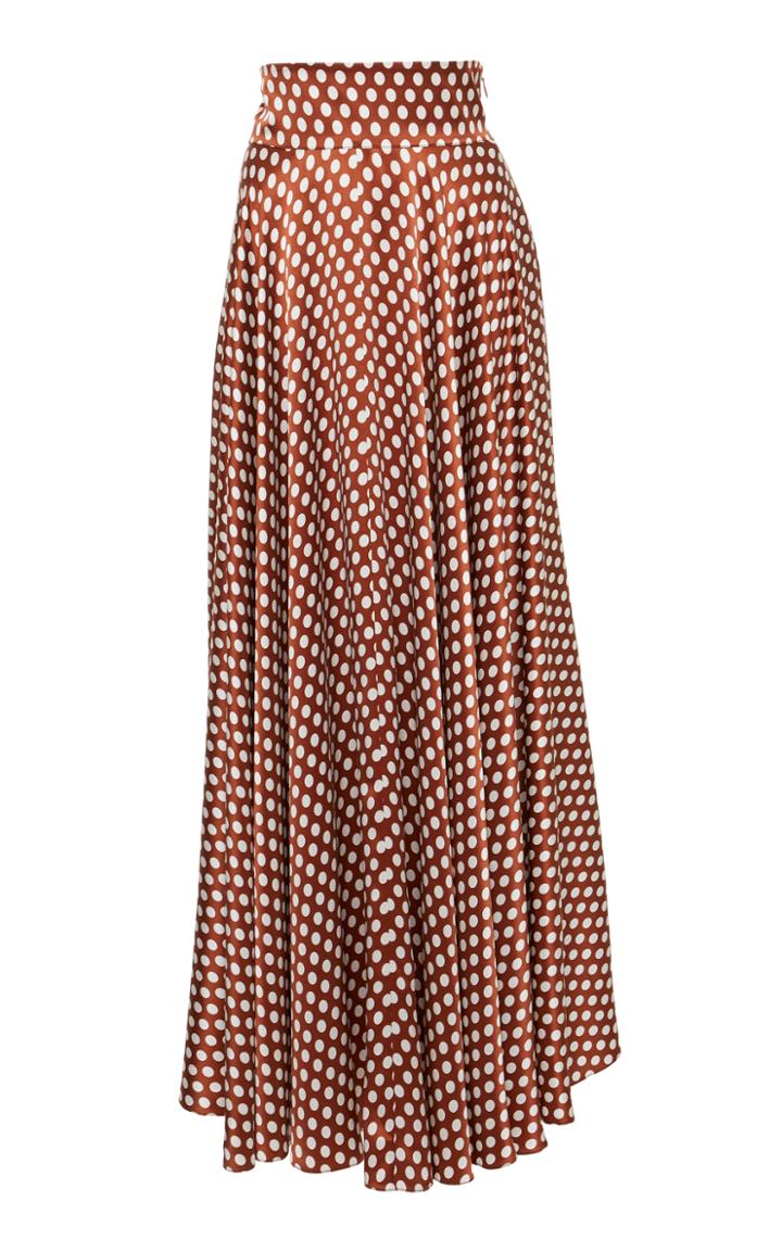 Diane Von Furstenberg High Waisted Draped Maxi Print Skirt