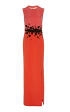 Herve Pierre Embroidered Two Tone Gown