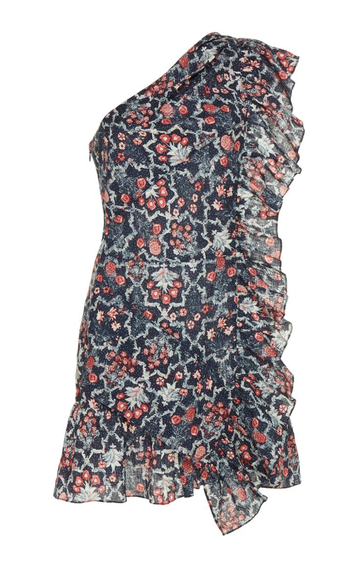Isabel Marant Toile Teller Printed Linen Ruffle Dress