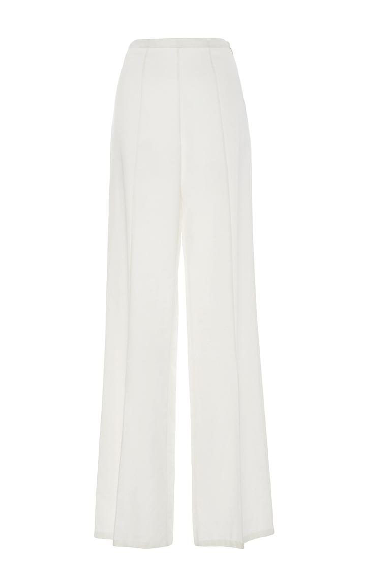 Voz Silk Twill Slit Ivory Pants