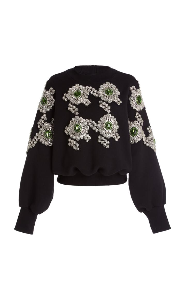 Moda Operandi David Koma Embroidered Cotton Sweatshirt