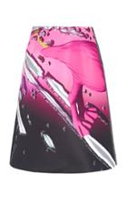 Maison Margiela Two-tone Printed Crepe Skirt