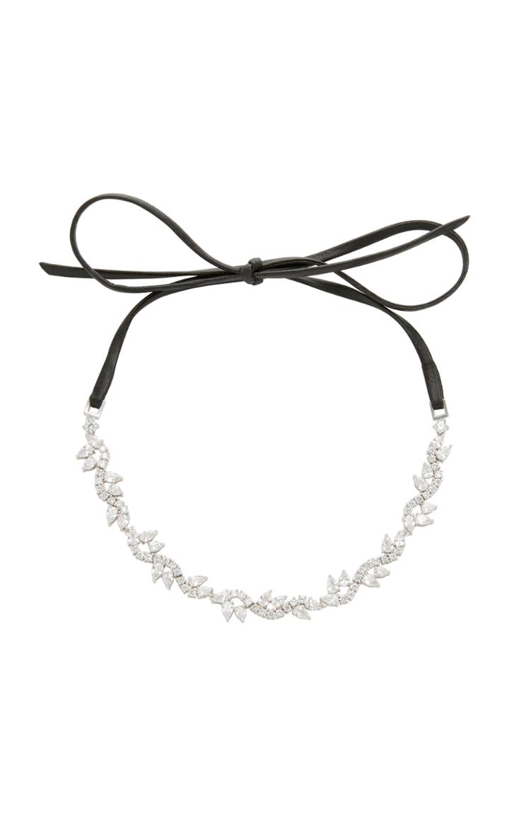 Fallon Micro Vine Silver-tone Crystal Choker