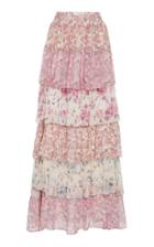 Loveshackfancy Carmen Tiered Floral-print Silk Maxi Skirt