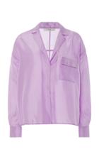 Moda Operandi Vince Pocket Popover Notched-collar Silk Top Size: Xxs