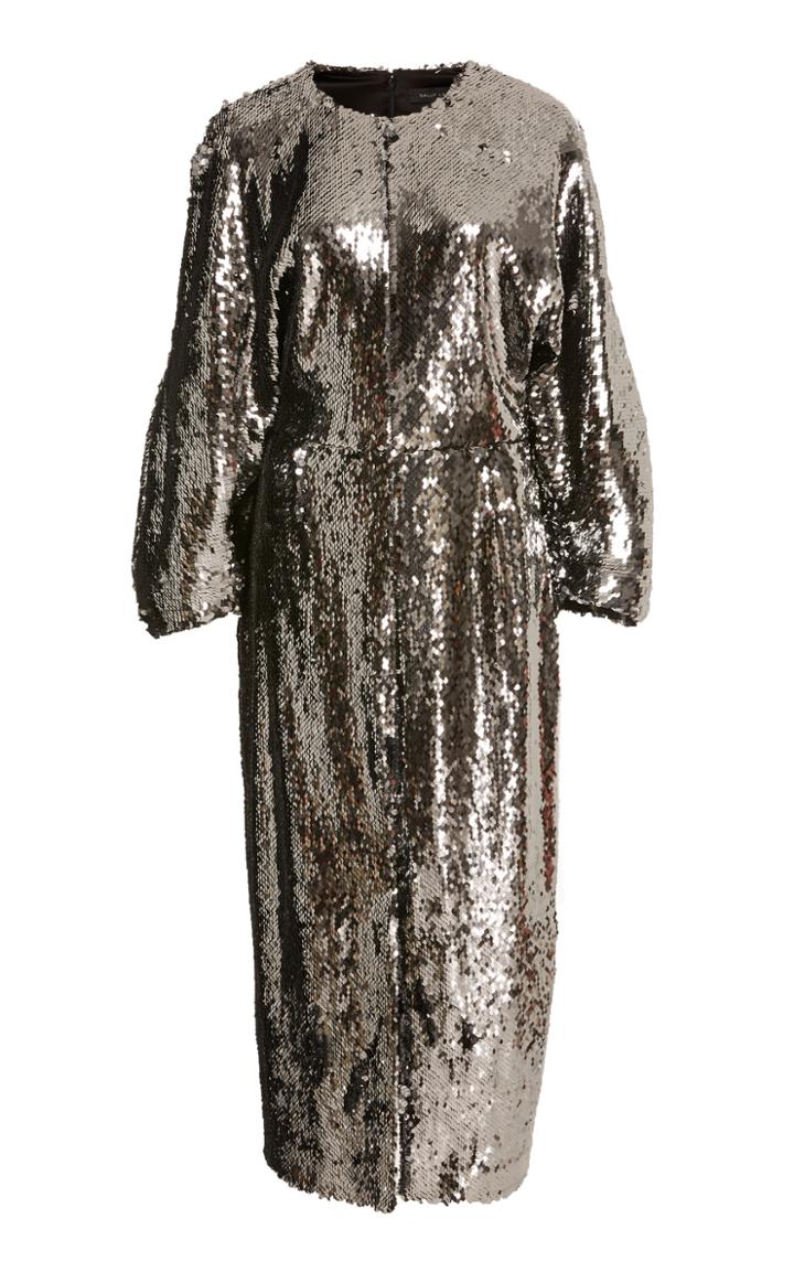 Sally Lapointe M'o Exclusive Stretch Sequin Dolman Sleeve Dress