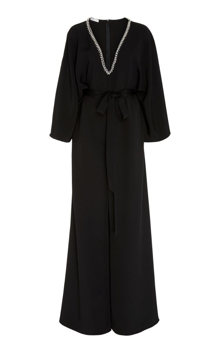 Elizabeth Kennedy M'o Exclusive Caftan Jumpsuit With Beaded Neckline