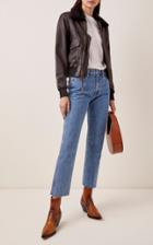 Re/done 40s Flight Shearling-trimmed Leather Jacket