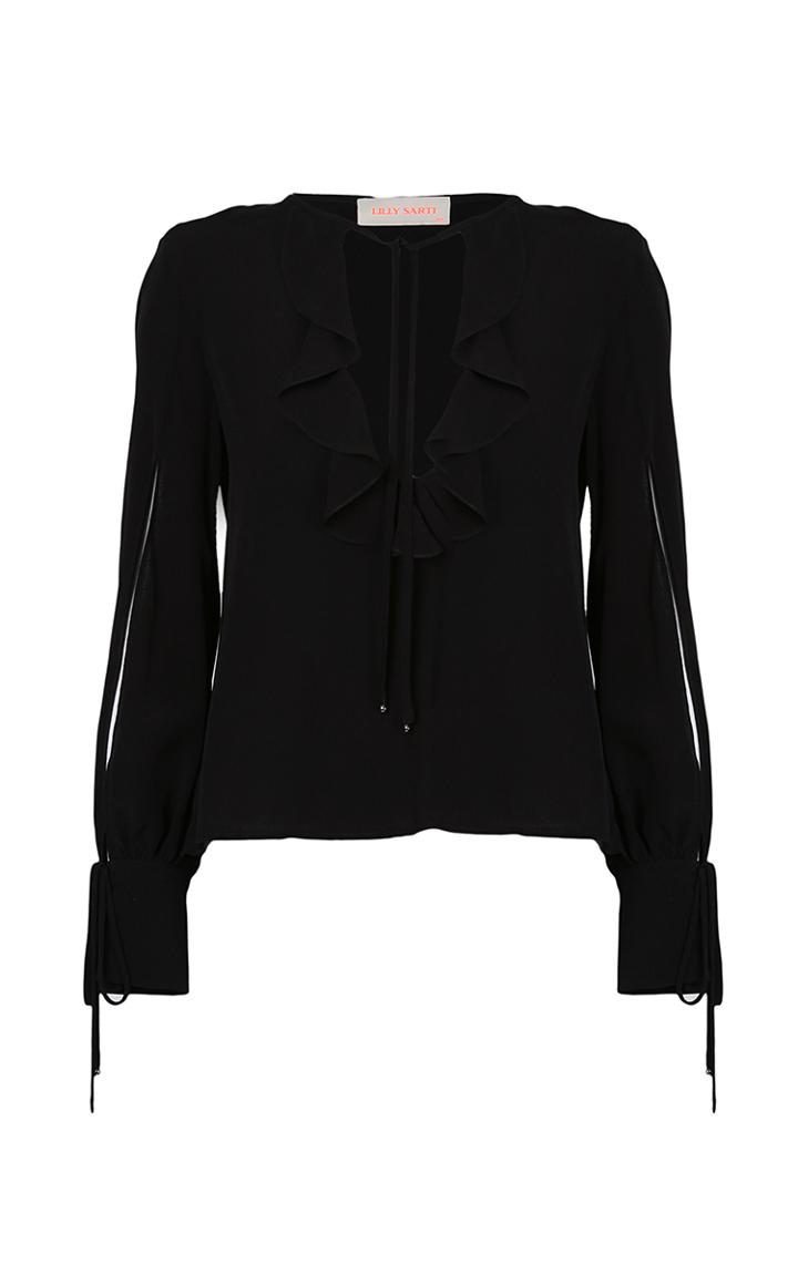 Lilly Sarti Ruffled Neckline Blouse