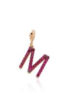 Kismet By Milka Large M Monogram Charm With Gemfields Rubies