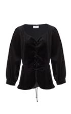Maison Di Prima Jamie Lace Up Velvet Top