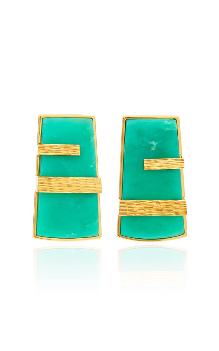 Guita M Chrysoprase Rock Earrings