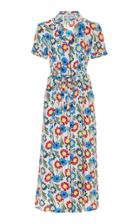 Hvn Maria Floral-print Silk Crepe De Chine Dress