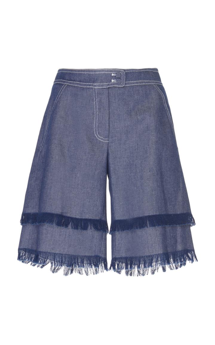 Andrew Gn Frayed Denim Shorts