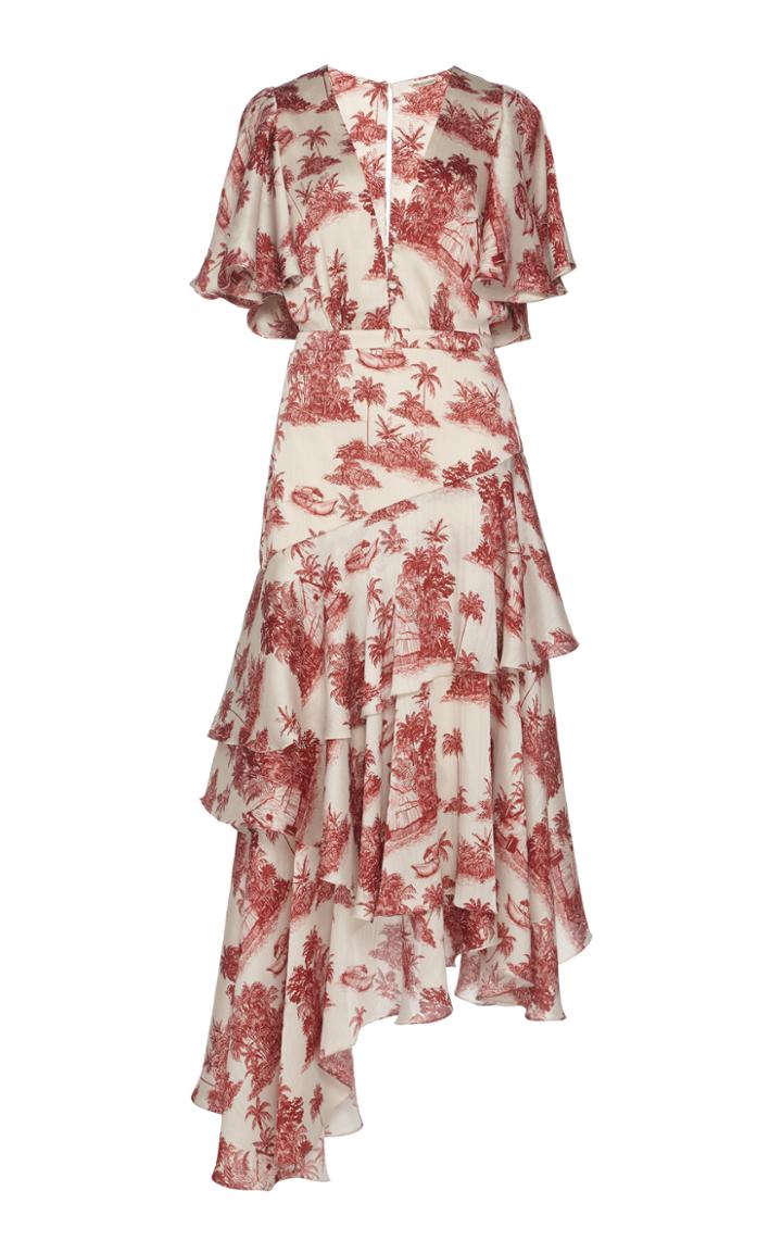Johanna Ortiz Las Alas De La Memoria Crinkle Georgette Dress