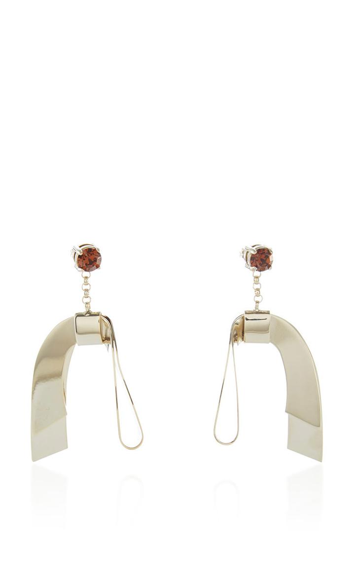 Etro Yellow Gold Metal Hanging Bow Earring