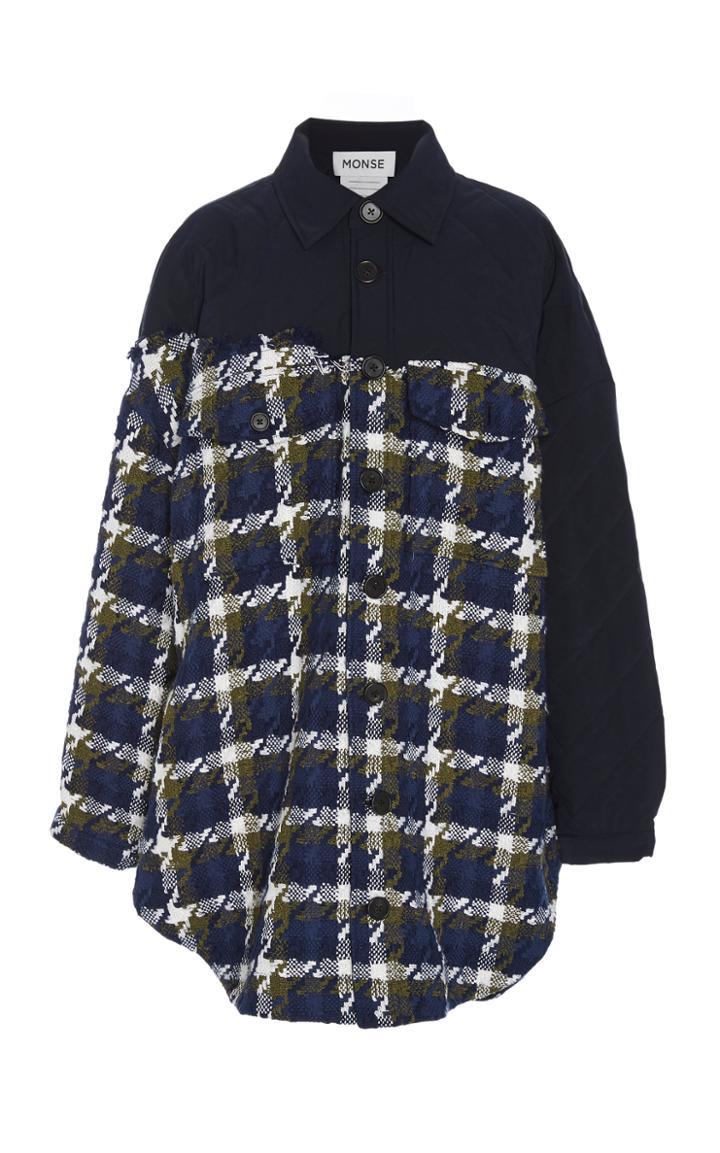 Monse Torn Tweed Oversized Shirt Jacket