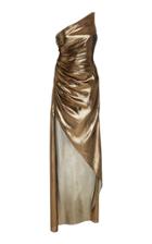 Moda Operandi Semsem Ruched Lam One-shoulder Gown