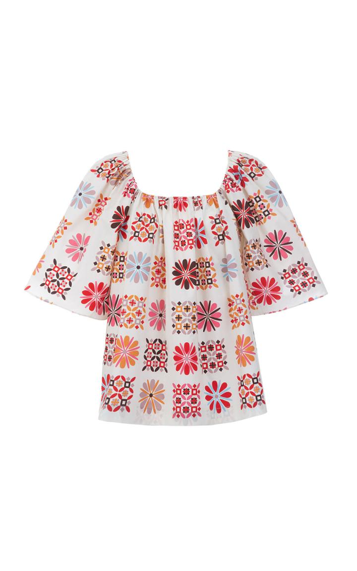 Moda Operandi La Doublej Rapunzel Printed Cotton Top