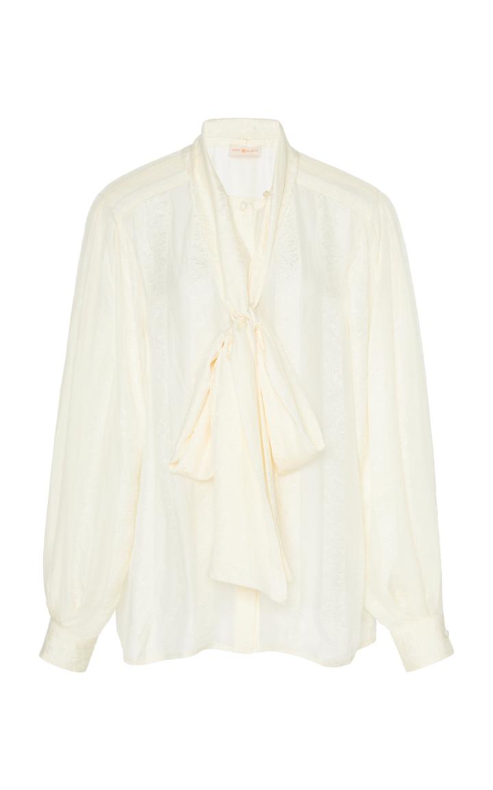 Moda Operandi Tory Burch Floral Chiffon Bow Blouse Size: 00