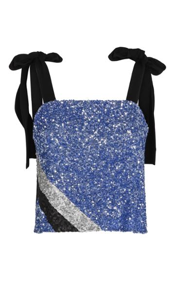 Amira Haroon Hand Embellished Sequin Silk Top