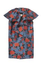 Delpozo Ruffled Floral Brocade Vest