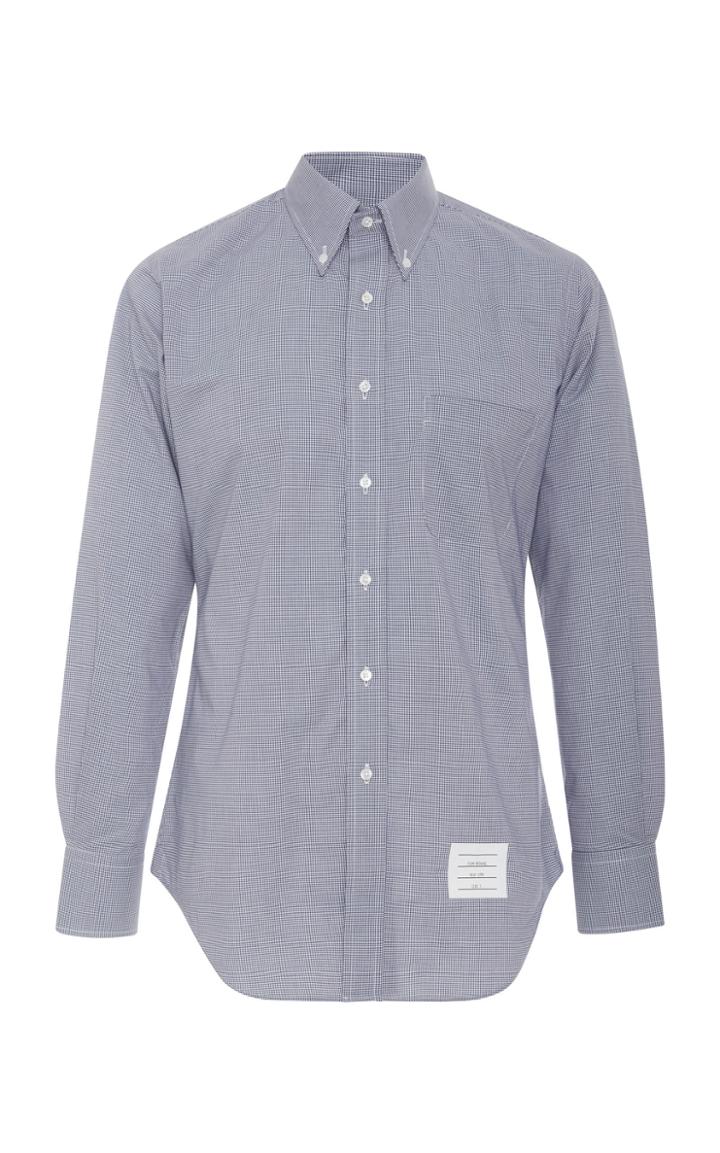 Thom Browne Gingham Point Collar Cotton Button Down