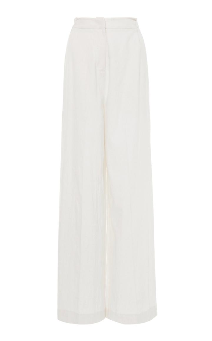 Moda Operandi Luisa Beccaria Linen-blend Straight-leg Pants Size: 36