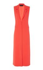 Brandon Maxwell Zip Front Wool Crepe Vest Dress