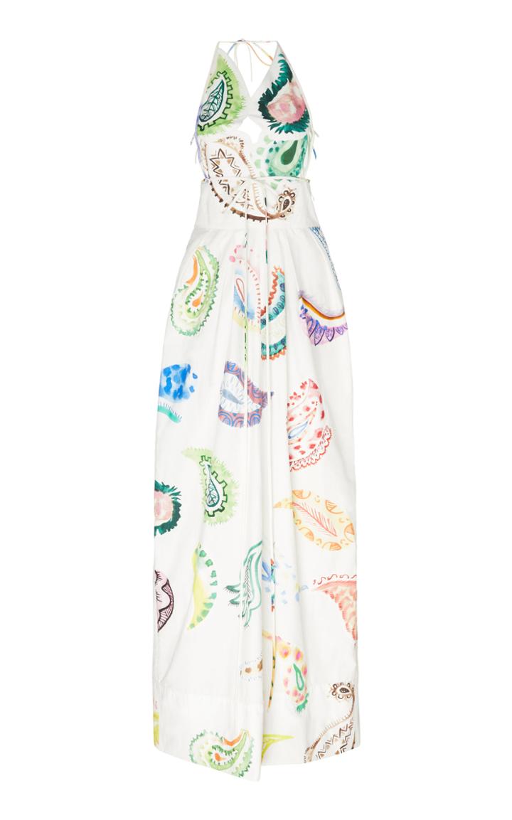 Rosie Assoulin Paisley-print Cotton-poplin Halterneck Maxi Dress